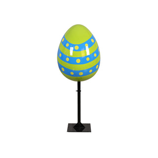 Easter Egg 60 cm w/Metal Plate (Stripe & Polka D)