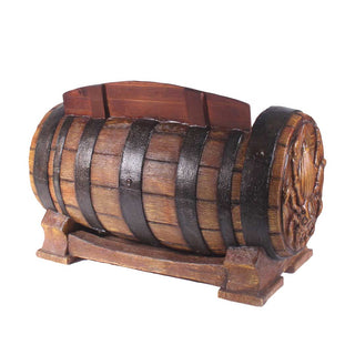 Barrel Bench With Carving