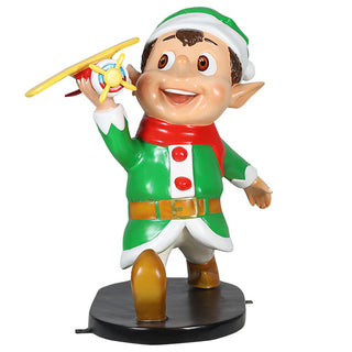 Santa Elf with Toy Plane
