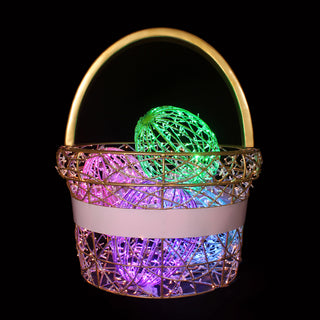 Light Basket With Easter Light Eggs