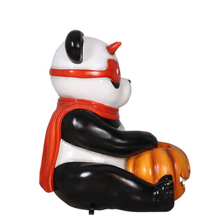 Evil Panda Holding Spooky Pumpkin