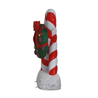 Candy Cane With Wreath 72"